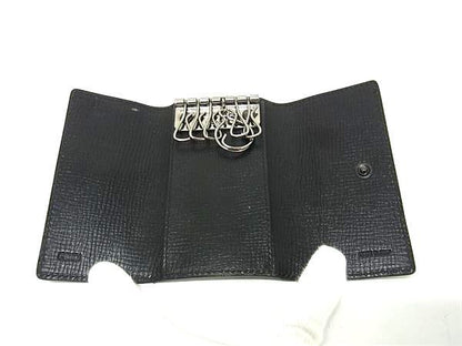 Fendi Key Case Zucca 8ap079 Black PVC Leather Unisex 6-stack Excellent Condition