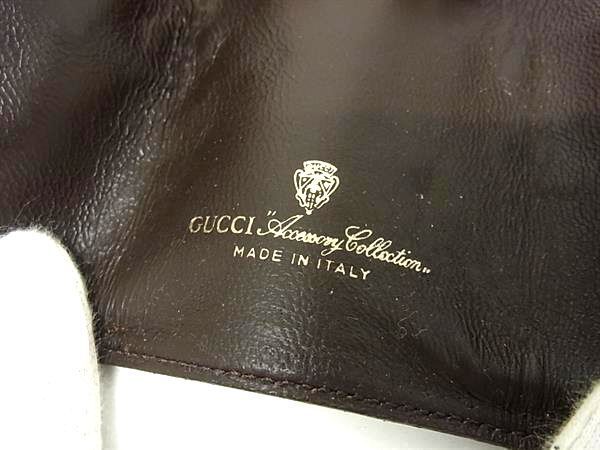 Gucci Key Case Sherry Line Old Gucci Brown Beige Green Red Pvcleather Unisex