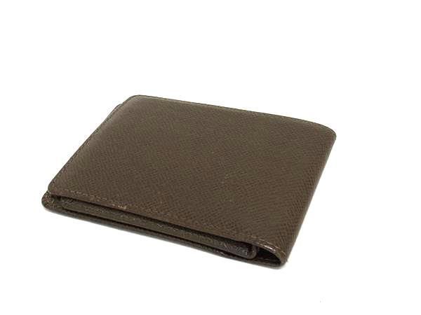 Louis Vuitton Wallet Porte Vie 3 Volle M30428 Grizzly Brown Taiga Men's Bifold