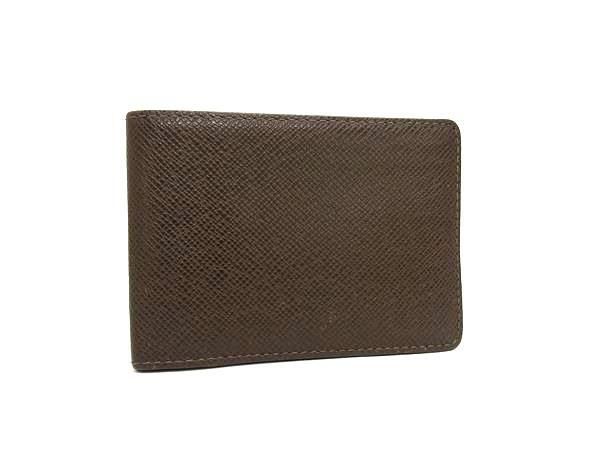 Louis Vuitton Wallet Porte Vie 3 Volle M30428 Grizzly Brown Taiga Men's Bifold