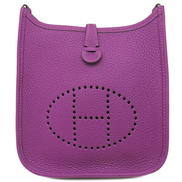 Hermes Shoulder Bag Evelyn TPM Taurillon Clemence Anemone Silver Hardware