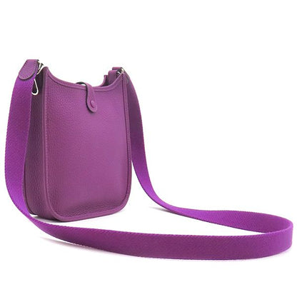 Hermes Shoulder Bag Evelyn TPM Taurillon Clemence Anemone Silver Hardware