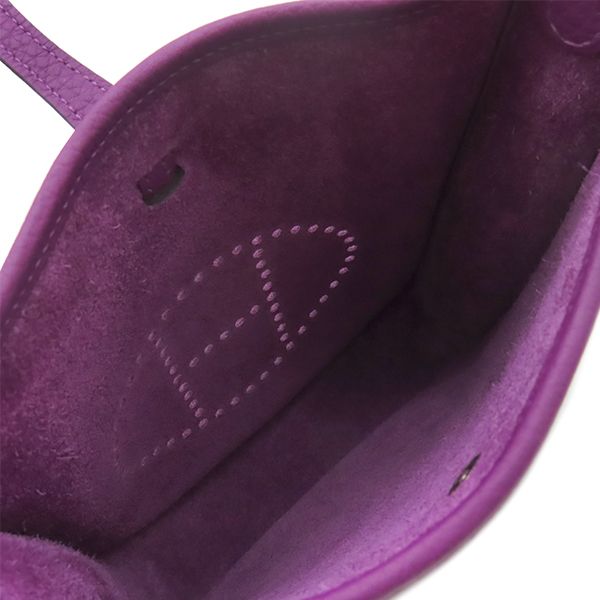 Hermes Shoulder Bag Evelyn TPM Taurillon Clemence Anemone Silver Hardware