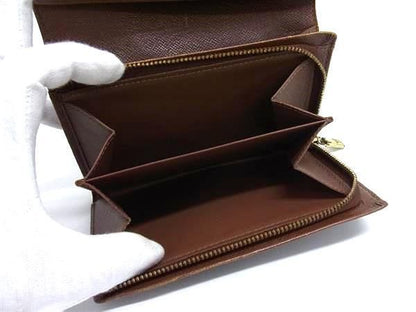 Louis Vuitton Wallet Monogram Porte Monet Bietresol M61730 Brown PVC Leather