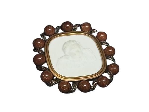 Bottega Veneta Brooch With White Bronze Stones Sv925 Metal Unisex