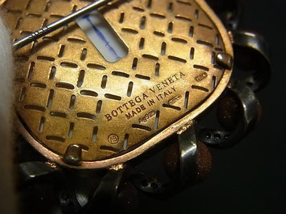 Bottega Veneta Brooch With White Bronze Stones Sv925 Metal Unisex