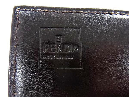 Fendi Wallet Zucca 8m0021 Brown Canvas And Leather Unisex Bifold Long Wallet