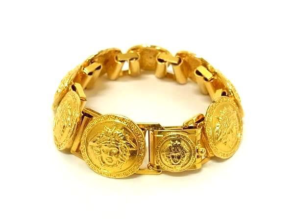 Gianni Versace Gianni Versace Bracelet Medusa Gold Metal Ladies Excellent