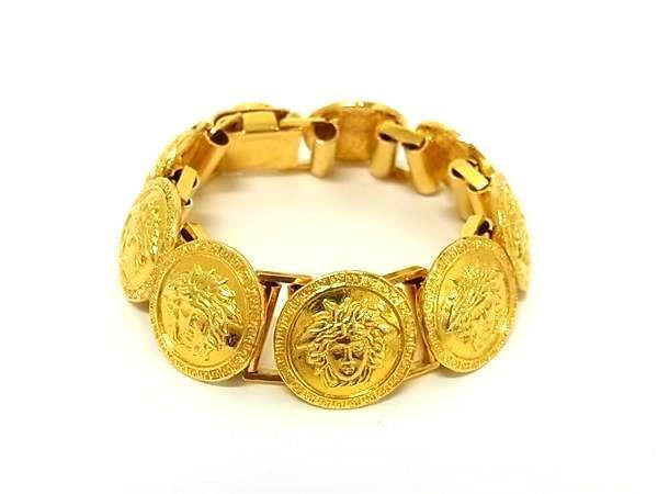 Gianni Versace Gianni Versace Bracelet Medusa Gold Metal Ladies Excellent