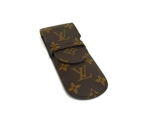 Louis Vuitton Pen Case Etui Stilo M62990 Brown Monogram Canvas Leather Unisex