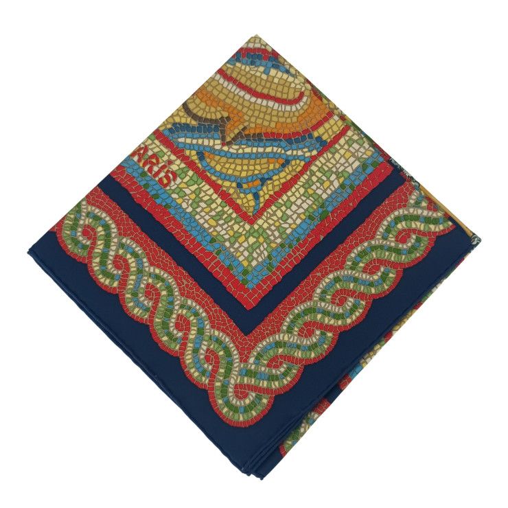Hermes Scarf Carr 90 SOUS LE Cedre Multicolor Silk Ladies Large Size Super