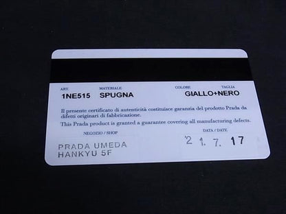 Prada Handbag Terry Mini Reedition2000 1ne515 Yellow Black Pile Ladies White