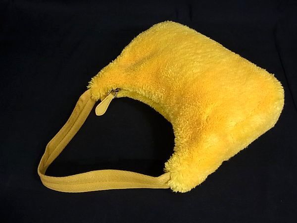 Prada Handbag Terry Mini Reedition2000 1ne515 Yellow Black Pile Ladies White