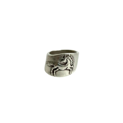 Hermes Gallop Horse Ring Silver 925 No 9 Accessory