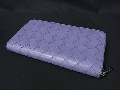Bottega Veneta Long Wallet Intrecciato Zip Around Wallet 608053 Lavender