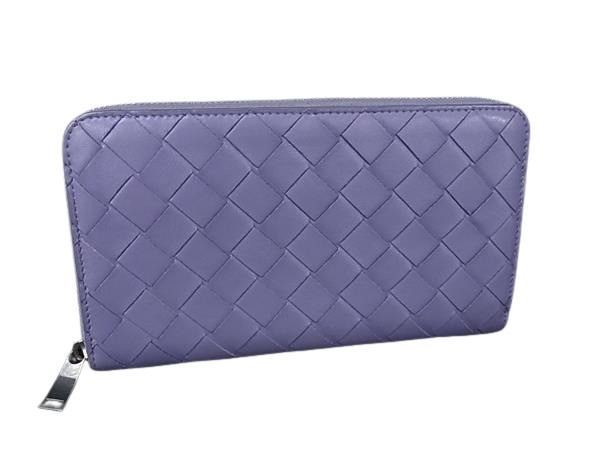 Bottega Veneta Long Wallet Intrecciato Zip Around Wallet 608053 Lavender
