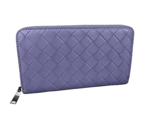 Bottega Veneta Long Wallet Intrecciato Zip Around Wallet 608053 Lavender