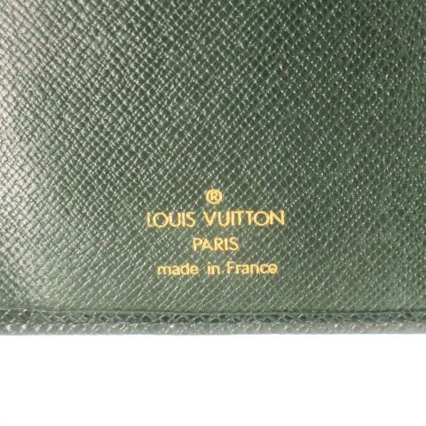 Louis Vuitton Long Wallet Without Coin Purse Taiga Leather Logo Shape Stamped