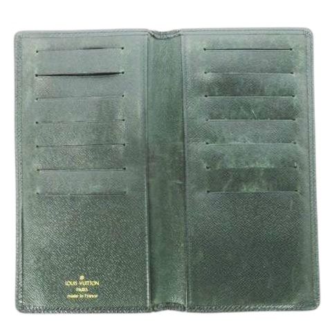 Louis Vuitton Long Wallet Without Coin Purse Taiga Leather Logo Shape Stamped