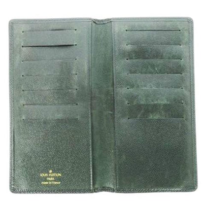 Louis Vuitton Long Wallet Without Coin Purse Taiga Leather Logo Shape Stamped