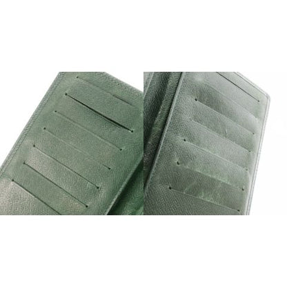 Louis Vuitton Long Wallet Without Coin Purse Taiga Leather Logo Shape Stamped