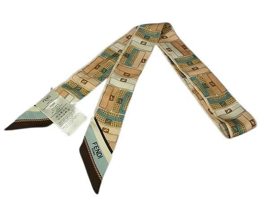 Fendi Scarf Lappy Fxt011 Multicolor 100% Silk Women
