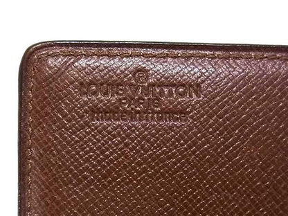 Louis Vuitton Wallet Monogram Porte Chequier Double M62223 Brown PVC Leather