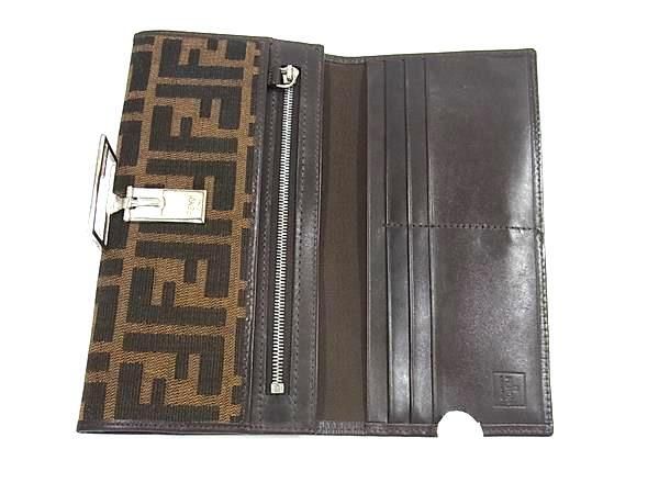 Fendi Bifold Wallet Zucca Long Wallet 07 15828 001 Brown Black Canvas And