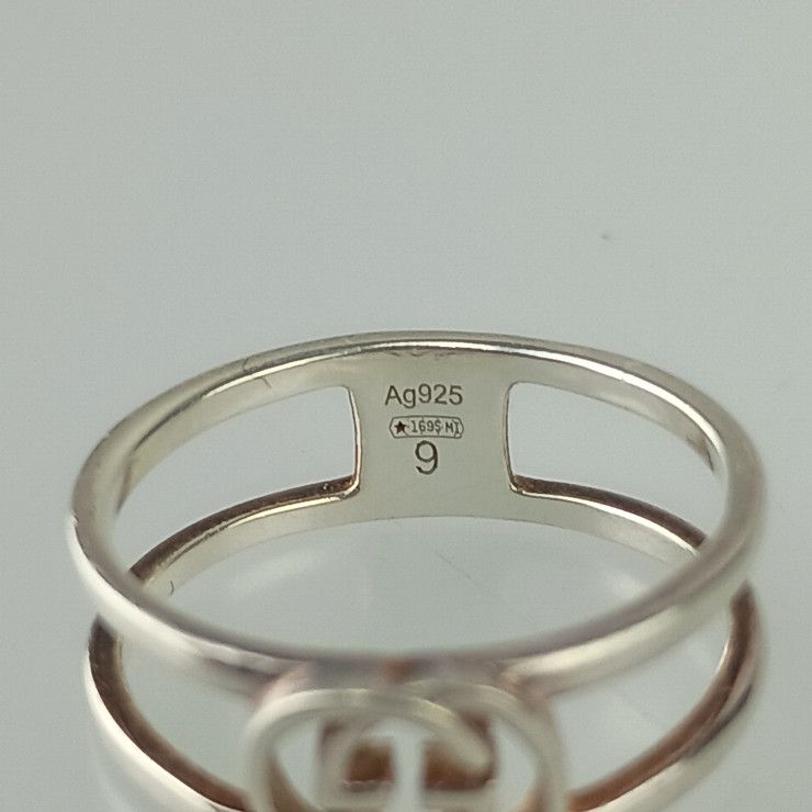 Gucci Rings Interlocking G Slim Open Band Ring 298036 Silver Ag925 Ladies