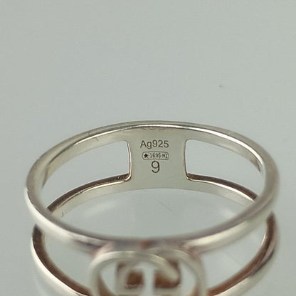 Gucci Rings Interlocking G Slim Open Band Ring 298036 Silver Ag925 Ladies