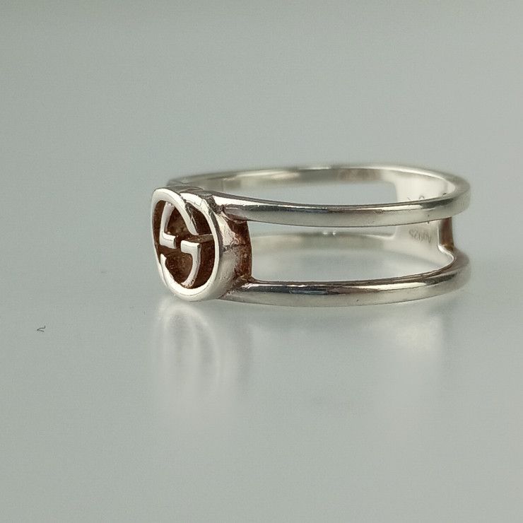 Gucci Rings Interlocking G Slim Open Band Ring 298036 Silver Ag925 Ladies