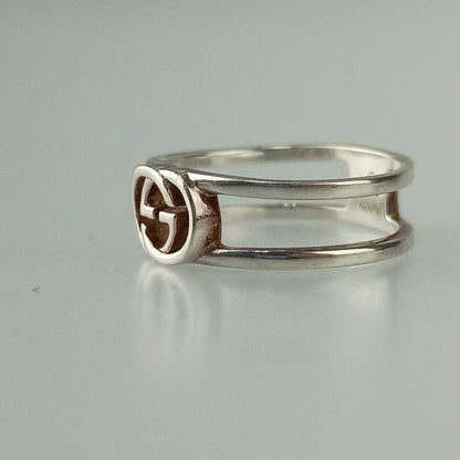 Gucci Rings Interlocking G Slim Open Band Ring 298036 Silver Ag925 Ladies