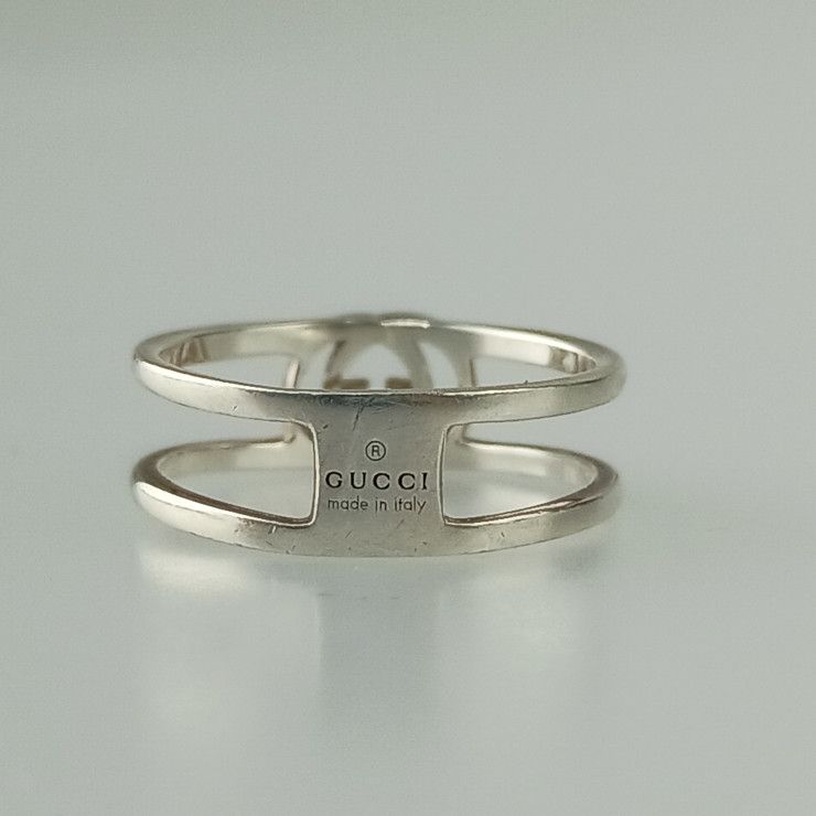 Gucci Rings Interlocking G Slim Open Band Ring 298036 Silver Ag925 Ladies