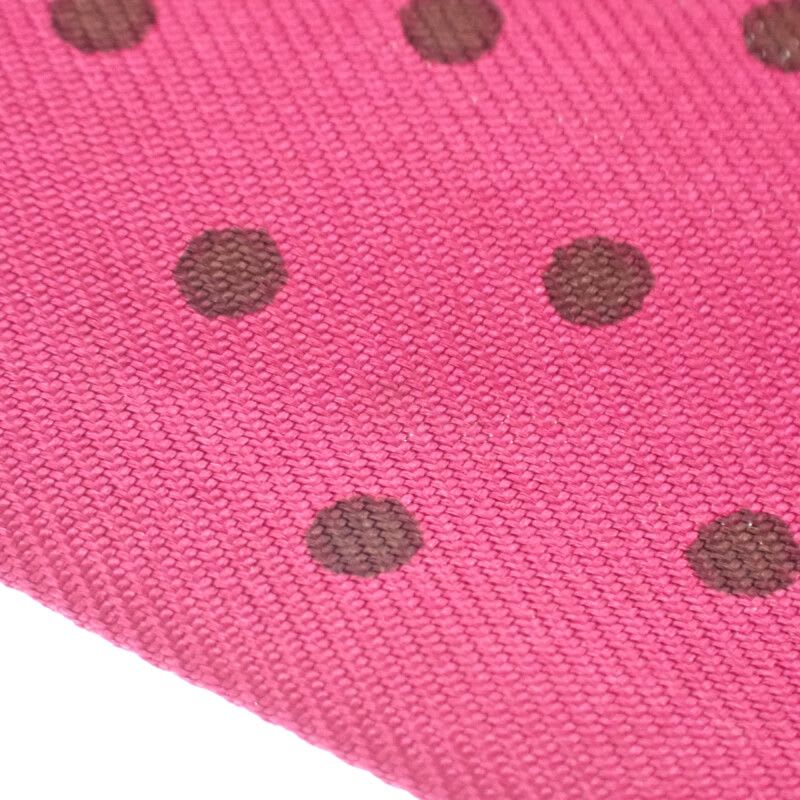Hermes Polka Dot Scarf Silk Pink Black Women's Reversible Fringe Autumn Winter