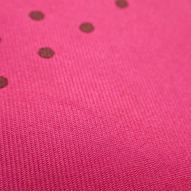 Hermes Polka Dot Scarf Silk Pink Black Women's Reversible Fringe Autumn Winter
