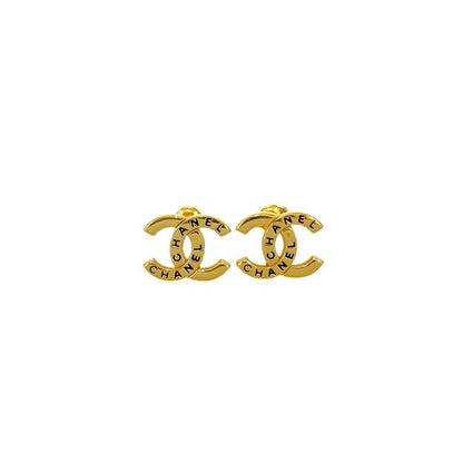 Chanel Vintage Logo Coco Mark GP Earrings Accessories Ladies 98P
