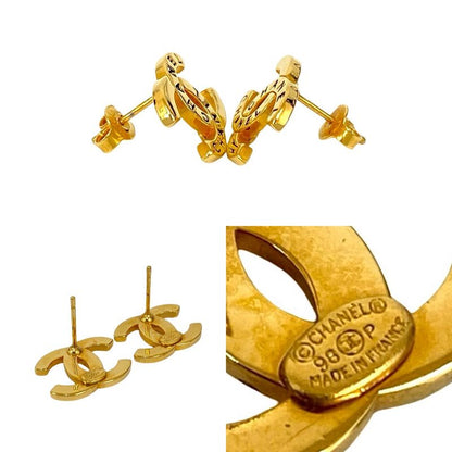 Chanel Vintage Logo Coco Mark GP Earrings Accessories Ladies 98P
