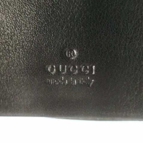 Gucci Key Case Leather Sherry Line Studded 6 Stacks Black Ck26 - Gy18