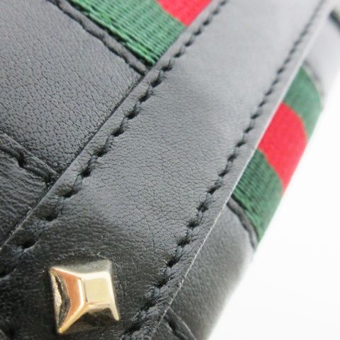 Gucci Key Case Leather Sherry Line Studded 6 Stacks Black Ck26 - Gy18