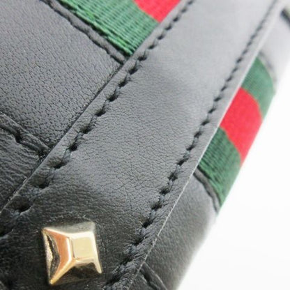 Gucci Key Case Leather Sherry Line Studded 6 Stacks Black Ck26 - Gy18