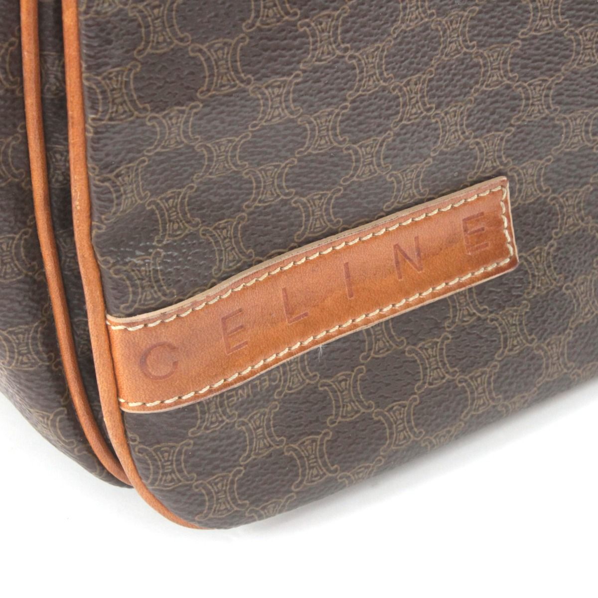Celine Macadam Pattern Shoulder Bag Brown
