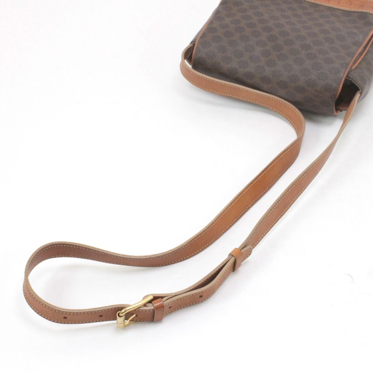 Celine Macadam Pattern Shoulder Bag Brown