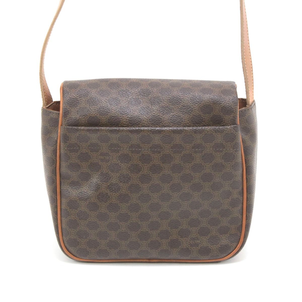 Celine Macadam Pattern Shoulder Bag Brown
