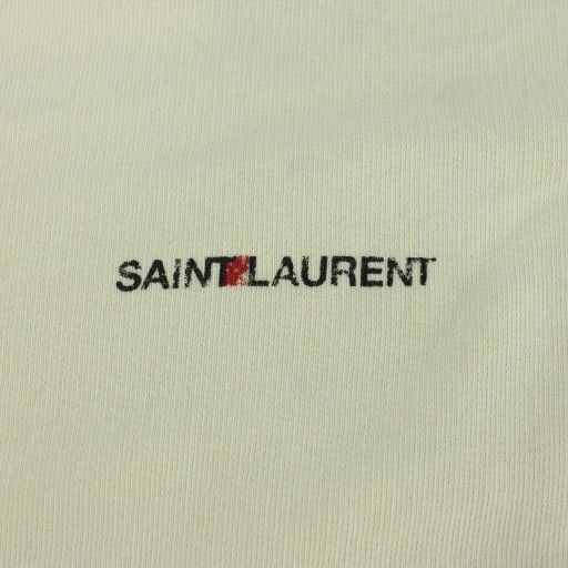 Saint Laurent Paris Sweatshirt M Ivory Logo Crewneck 17ta557559yb2ye7440 Pp