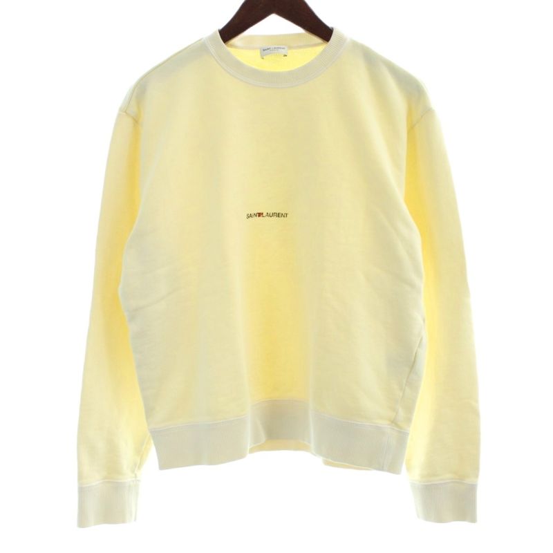 Saint Laurent Paris Sweatshirt M Ivory Logo Crewneck 17ta557559yb2ye7440 Pp