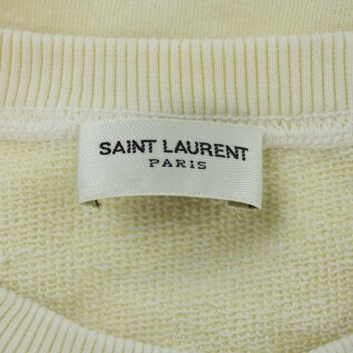 Saint Laurent Paris Sweatshirt M Ivory Logo Crewneck 17ta557559yb2ye7440 Pp