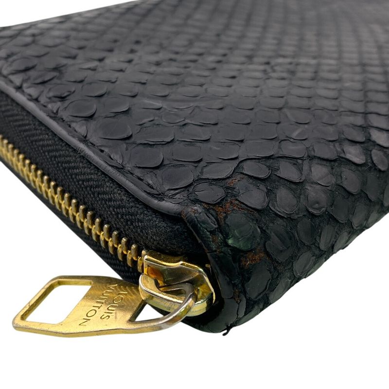 Louis Vuitton N91447 Round Zipper Zippy Wallet Long Black Unisex