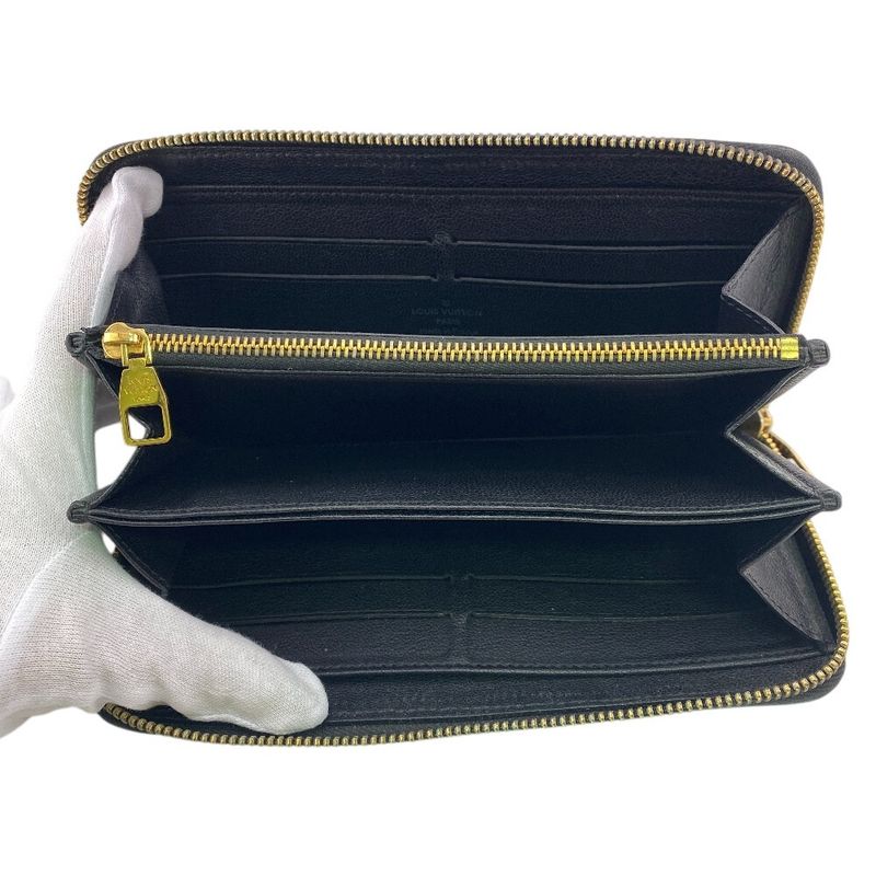 Louis Vuitton N91447 Round Zipper Zippy Wallet Long Black Unisex