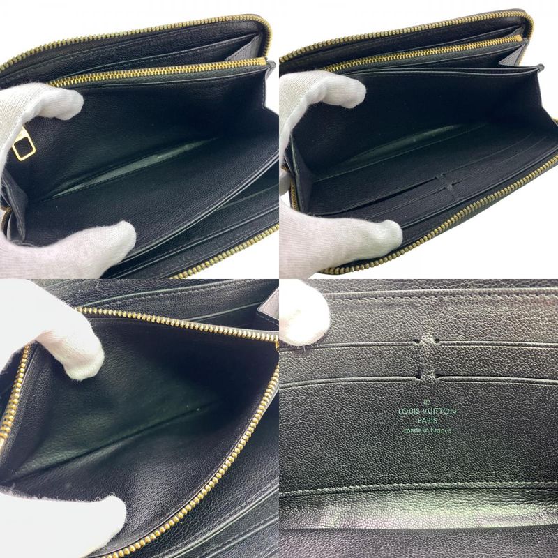 Louis Vuitton N91447 Round Zipper Zippy Wallet Long Black Unisex