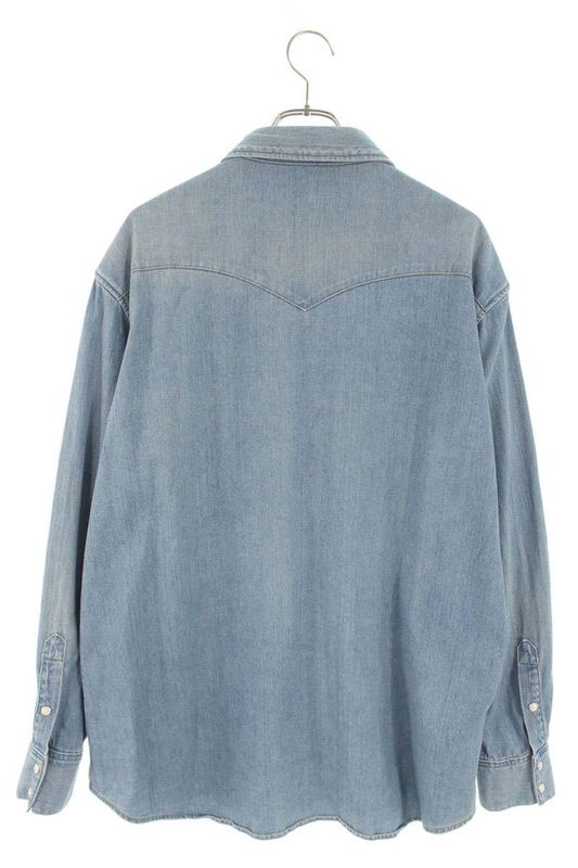 Celine Oversize D Denim Long Sleeve Shirt Men's L